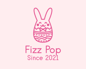 Pink Easter Egg Bunny  logo design