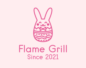 Pink Easter Egg Bunny  logo design