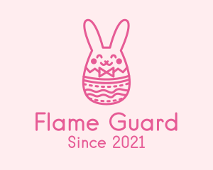 Pink Easter Egg Bunny  logo design