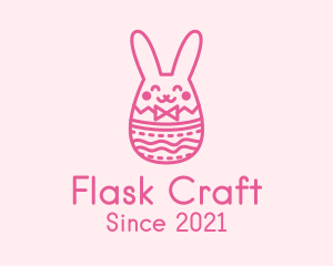 Pink Easter Egg Bunny  logo design