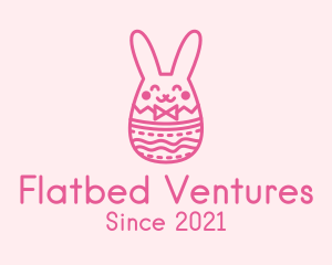 Pink Easter Egg Bunny  logo design