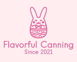 Pink Easter Egg Bunny  logo design