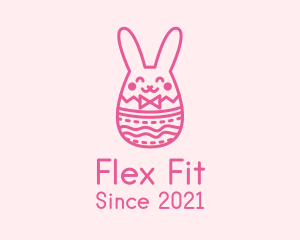 Pink Easter Egg Bunny  logo design