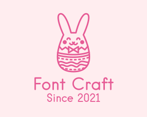 Pink Easter Egg Bunny  logo design