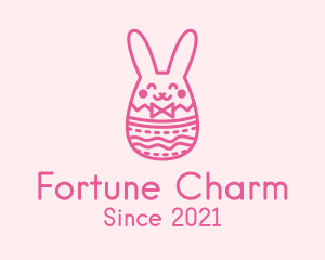 Pink Easter Egg Bunny  logo design