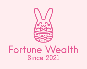 Pink Easter Egg Bunny  logo design