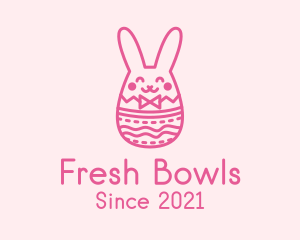 Pink Easter Egg Bunny  logo design