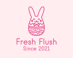 Pink Easter Egg Bunny  logo design