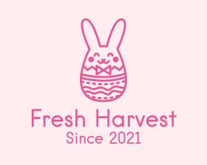 Pink Easter Egg Bunny  logo design