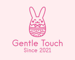 Pink Easter Egg Bunny  logo design