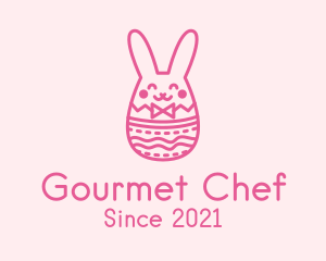 Pink Easter Egg Bunny  logo design