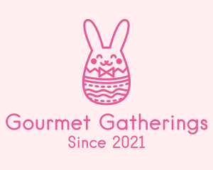 Pink Easter Egg Bunny  logo design