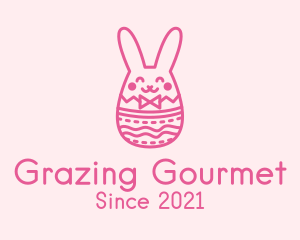 Pink Easter Egg Bunny  logo design