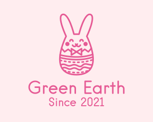 Pink Easter Egg Bunny  logo design