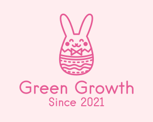 Pink Easter Egg Bunny  logo design