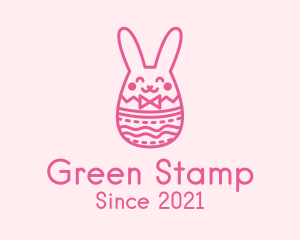 Pink Easter Egg Bunny  logo design