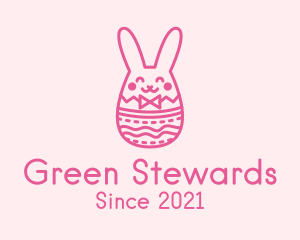 Pink Easter Egg Bunny  logo design