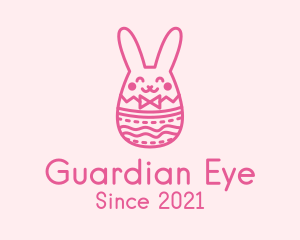 Pink Easter Egg Bunny  logo design