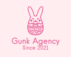 Pink Easter Egg Bunny  logo design