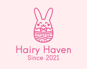 Pink Easter Egg Bunny  logo design