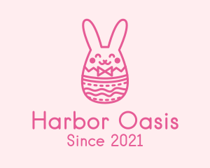 Pink Easter Egg Bunny  logo design