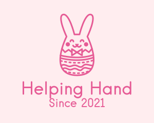 Pink Easter Egg Bunny  logo design