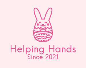 Pink Easter Egg Bunny  logo design