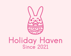 Pink Easter Egg Bunny  logo design