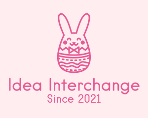 Pink Easter Egg Bunny  logo design