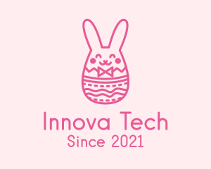 Pink Easter Egg Bunny  logo design