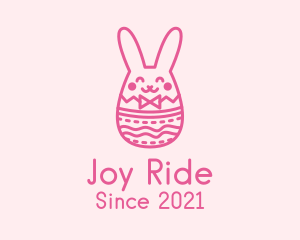 Pink Easter Egg Bunny  logo design