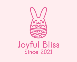 Pink Easter Egg Bunny  logo design