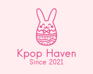 Pink Easter Egg Bunny  logo design