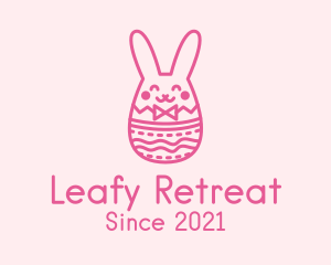 Pink Easter Egg Bunny  logo design