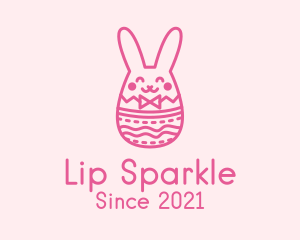 Pink Easter Egg Bunny  logo design