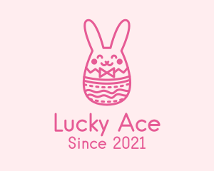 Pink Easter Egg Bunny  logo design