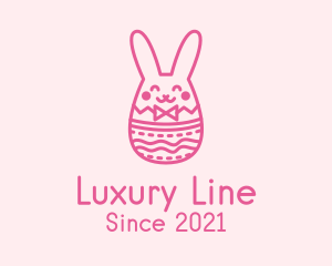 Pink Easter Egg Bunny  logo design