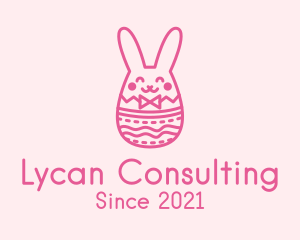 Pink Easter Egg Bunny  logo design