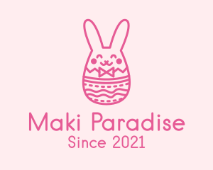 Pink Easter Egg Bunny  logo design