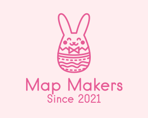 Pink Easter Egg Bunny  logo design