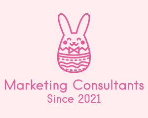 Pink Easter Egg Bunny  logo design