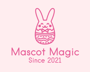 Pink Easter Egg Bunny  logo design