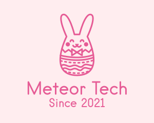 Pink Easter Egg Bunny  logo design