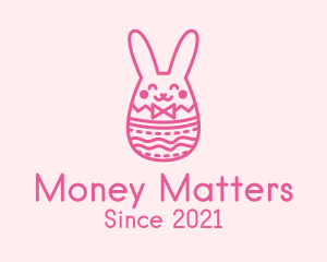 Pink Easter Egg Bunny  logo design