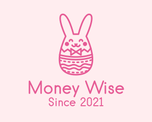 Pink Easter Egg Bunny  logo design