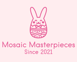 Pink Easter Egg Bunny  logo design