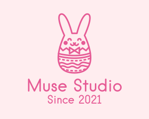 Pink Easter Egg Bunny  logo design