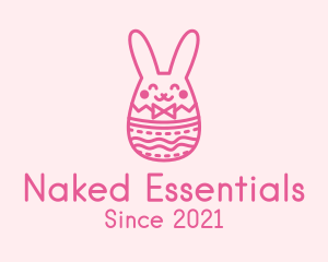 Pink Easter Egg Bunny  logo design