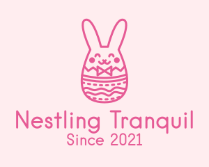 Pink Easter Egg Bunny  logo design