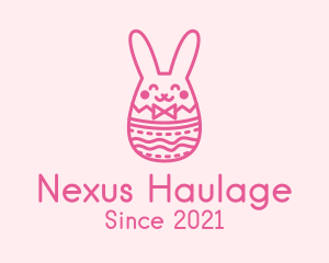 Pink Easter Egg Bunny  logo design